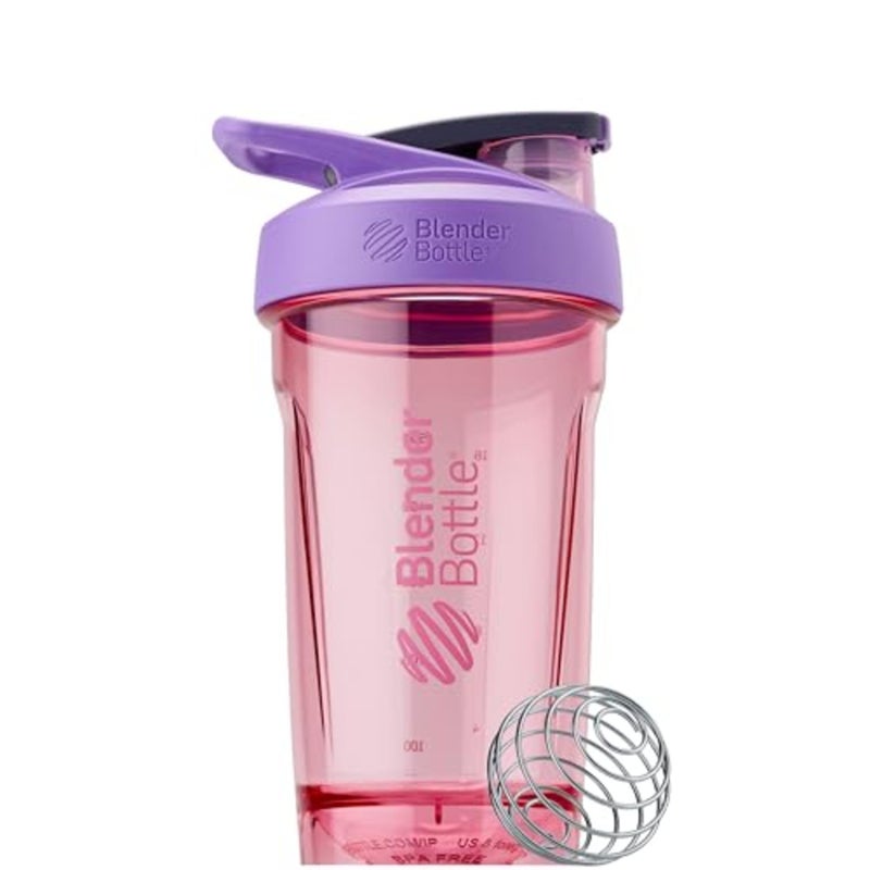 BlenderBottle Sport Shaker Bottle with Wire Whisk 24Ounce Purple Protein Shakes Hydration for Athletes Fitness Enthusiasts Easy Mixing Durable Lightweight Lockable Lid
